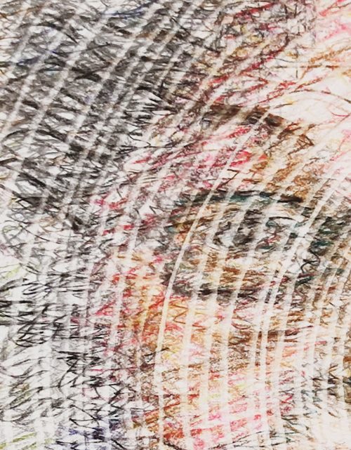 Détail du dessin au crayon onde feminine