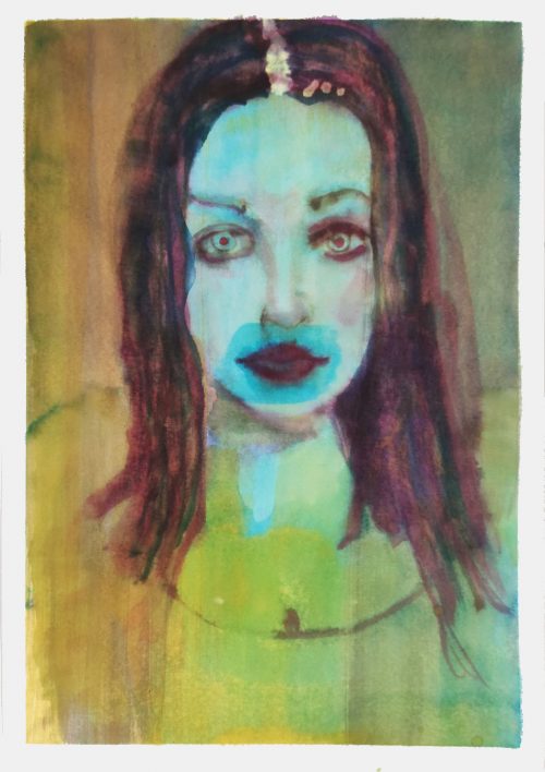 Portrait aux yeux rouges