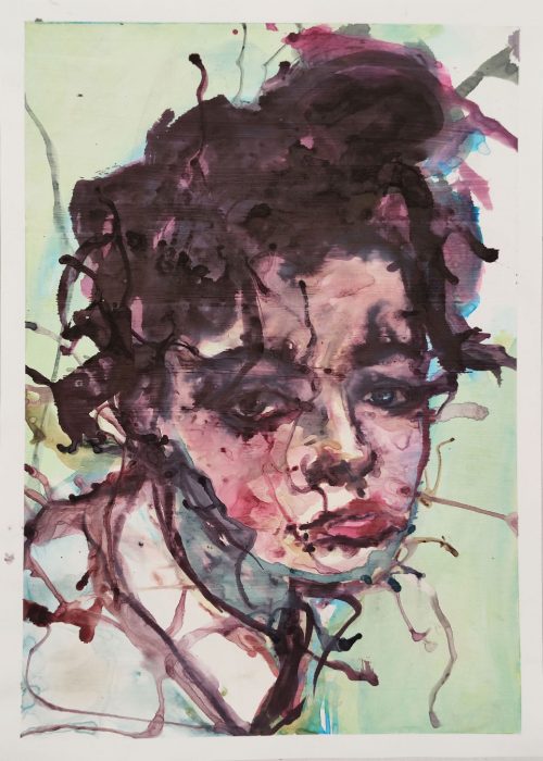Réveil | Peinture d'un portrait de femme par l'artiste Yann Seth