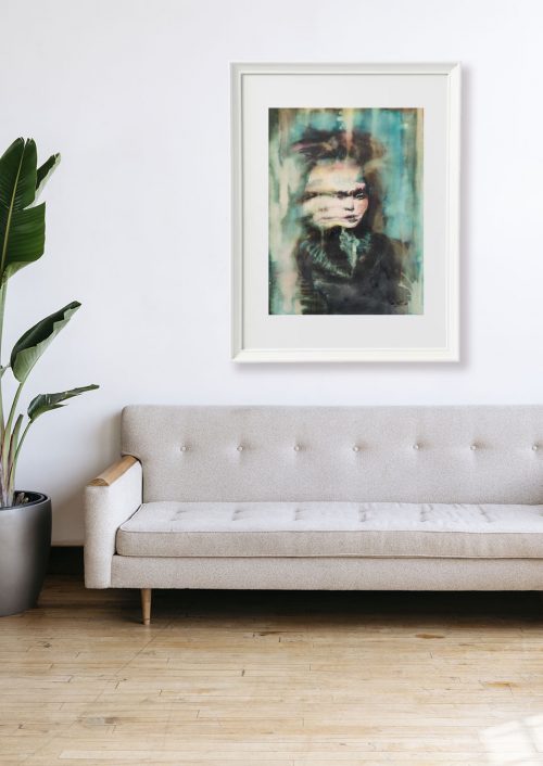 La peinture, Naissance de jeanne dans un intérieur chic
