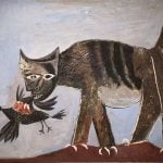 Picasso, le chat saisissant un oiseau
